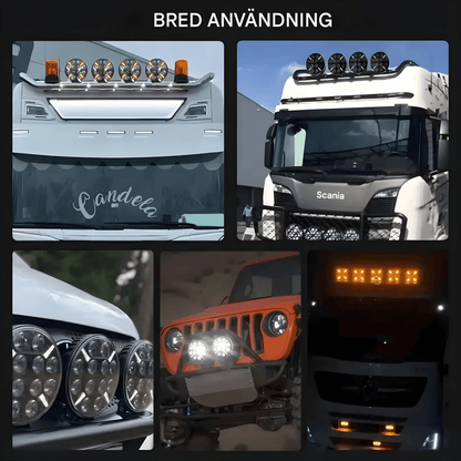 RuggedBeam – 7" Rund Off-Road LED Arbets- och Strålkastare för Jeep, SUV, Lastbil och ATV 12/24V