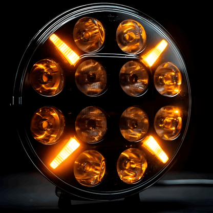 RuggedBeam – 7" Rund Off-Road LED Arbets- och Strålkastare för Jeep, SUV, Lastbil och ATV 12/24V