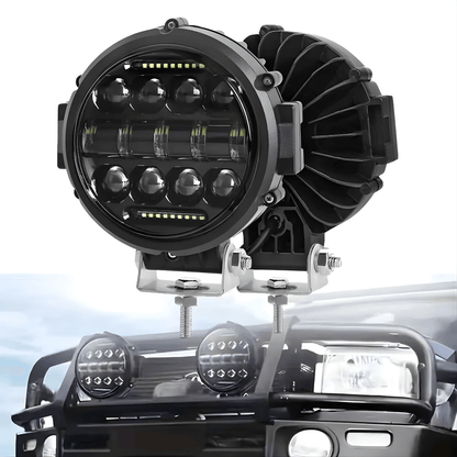 TitanRay - 7"  Rund LED-Arbetslampa med DRL, IP68 & Anpassningsbar Combo-Stråle för Offroad och Arbetsfordon