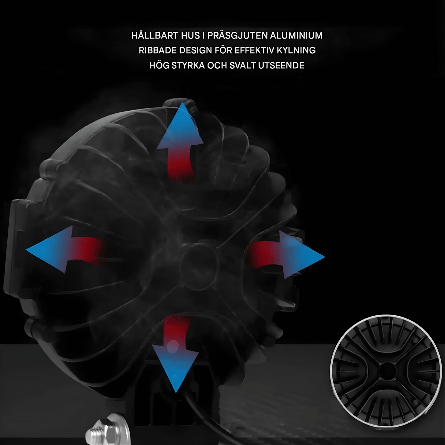 TitanRay - 7"  Rund LED-Arbetslampa med DRL, IP68 & Anpassningsbar Combo-Stråle för Offroad och Arbetsfordon