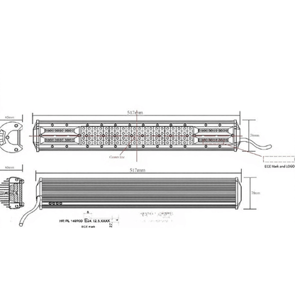 UrbanBeam – 20" LED Ramp med 4ROW+2ROW Teknik, CREE-Dioder, E-Markning & DT-2 Kabelsats för Extraljus